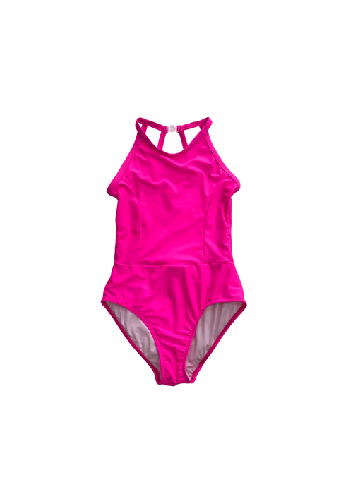 'Taylor' Leotard - Shocking Pink