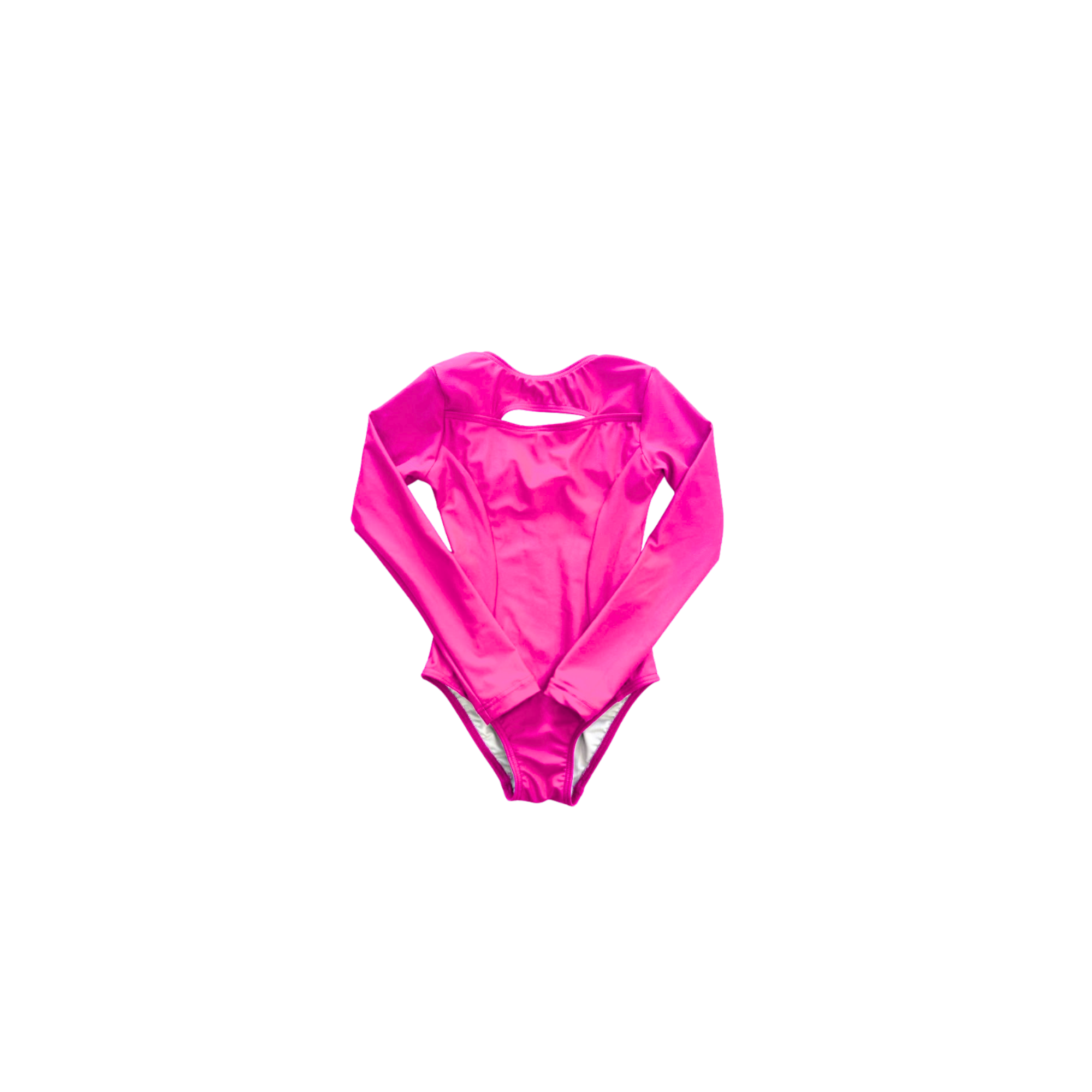 'Skylar Long Sleeve' Leotard - Shocking Pink
