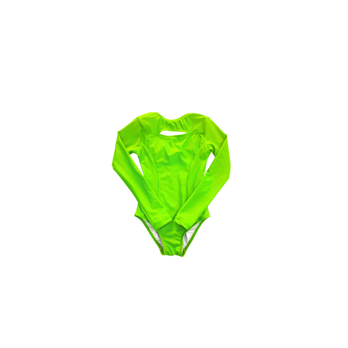'Skylar Long Sleeve' Leotard - Acid Lime