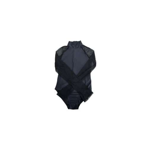 'Sophie Long Sleeved Mesh' Leotard - Black