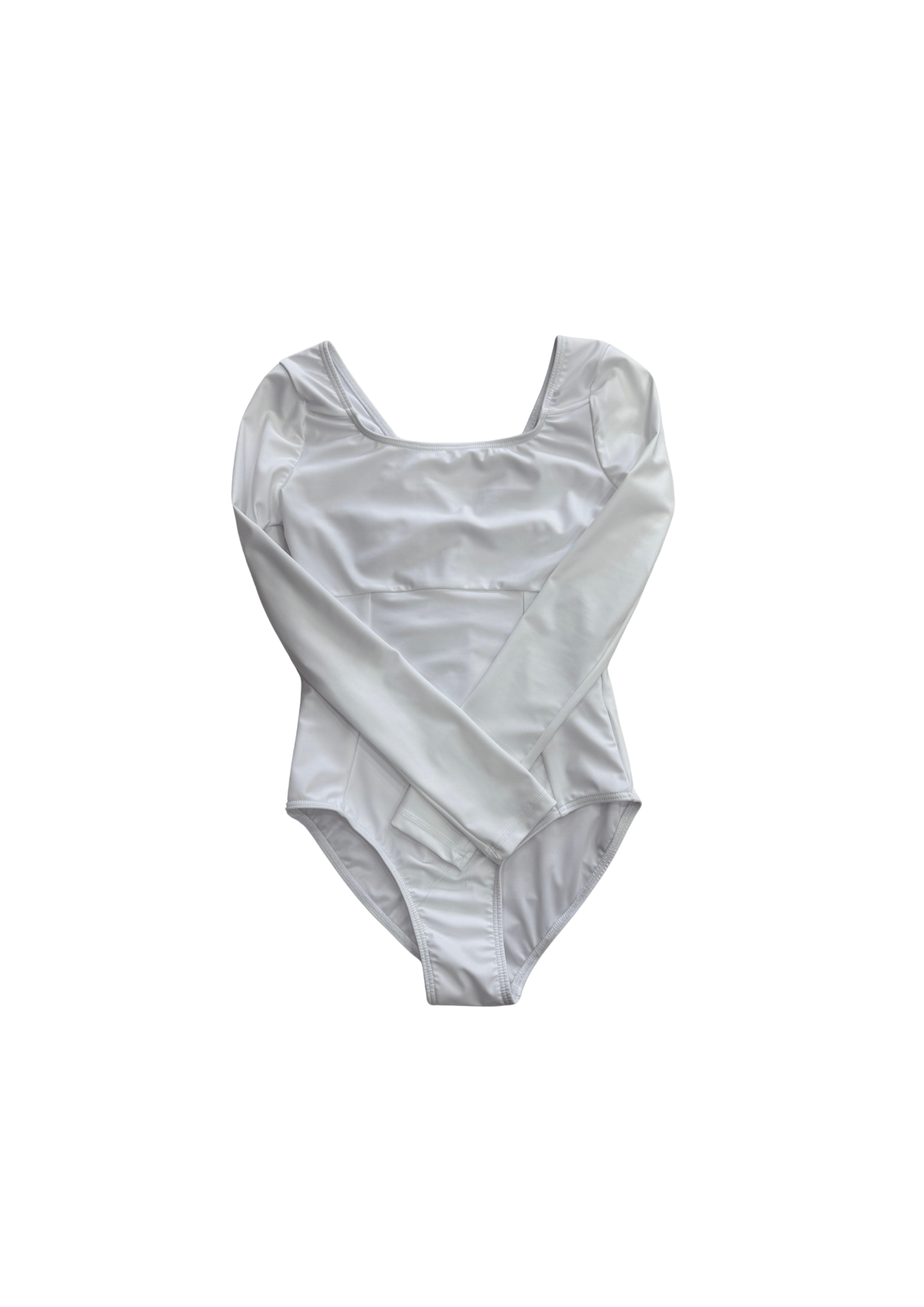 'Riley Long Sleeve Lycra' Leotard - White