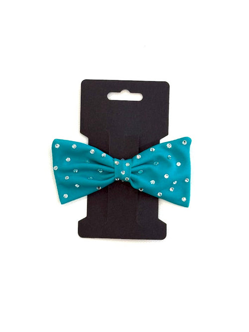 Hair Bow - Lycra with Diamante's