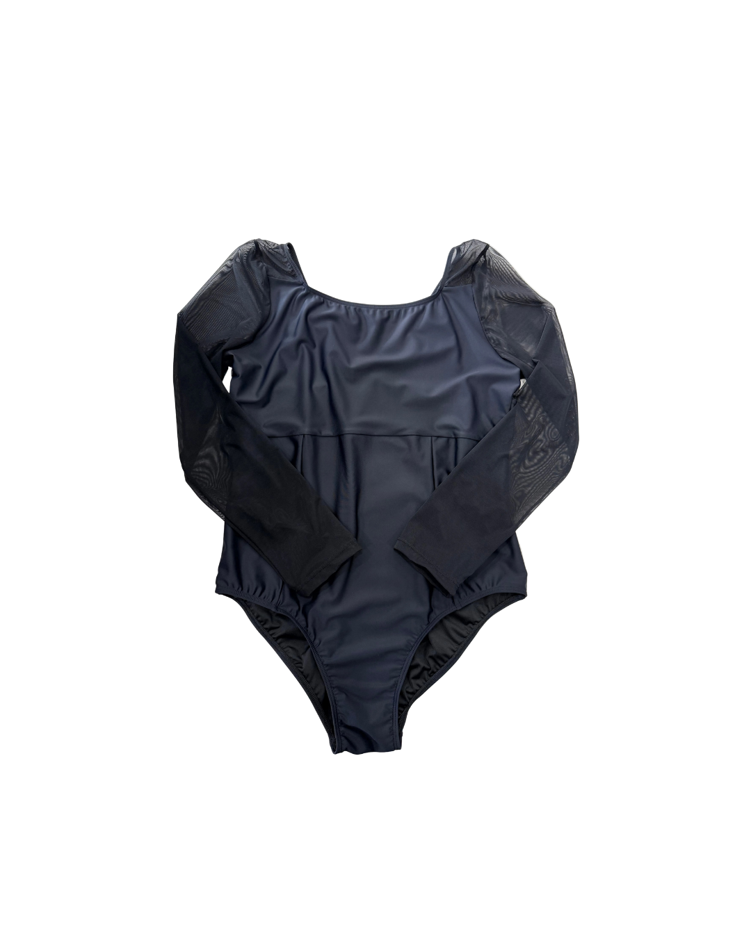 'Riley Long Sleeve Mesh' Leotard - Black